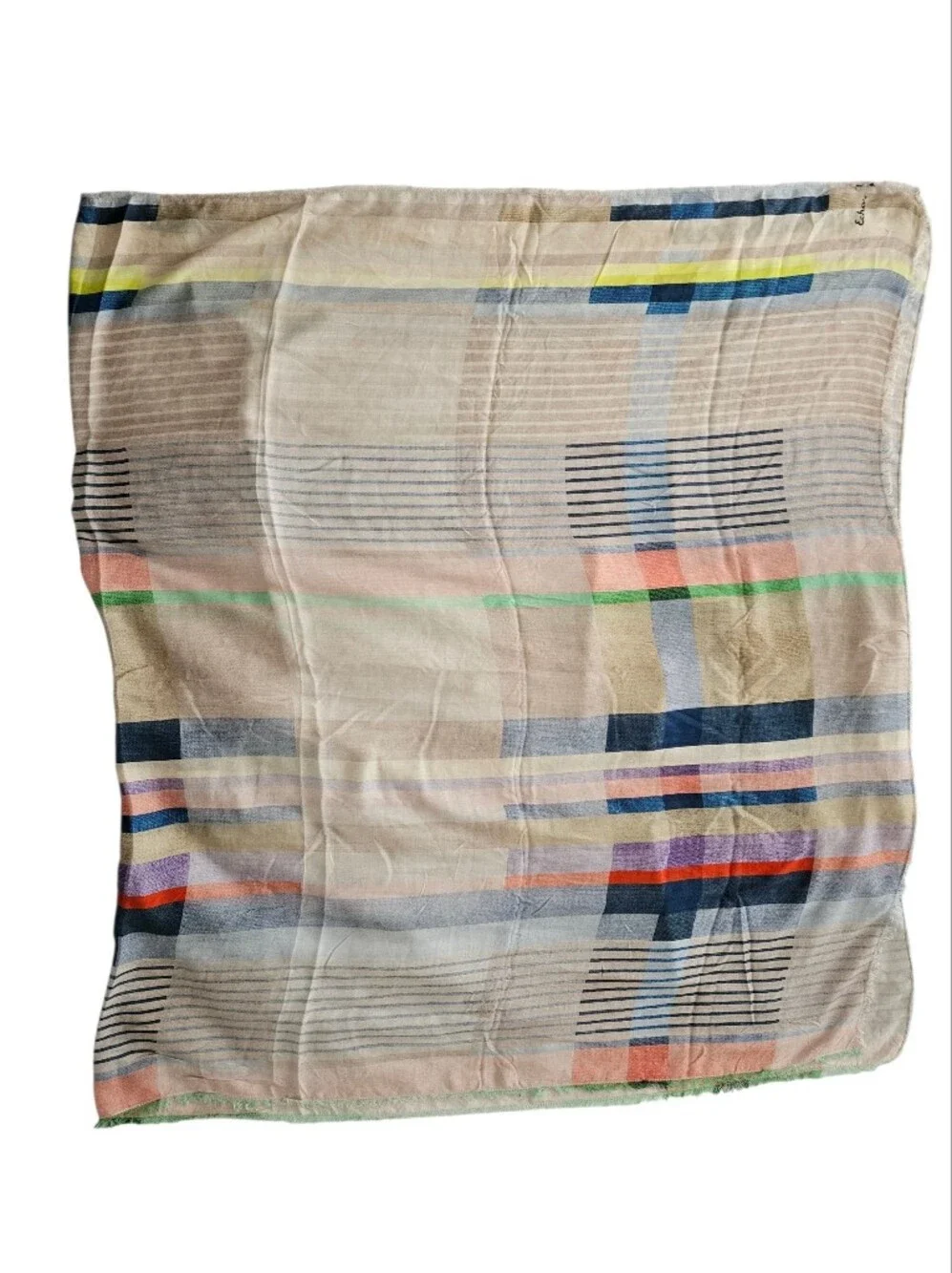 ECHO Colorful Graphic Geometric Plaid Modal Scarf Wrap | SZ 72